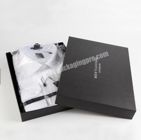Custom color black paper lid mailer boxes for clothes t-shirt cloth box packaging clothing costume gift box with logo