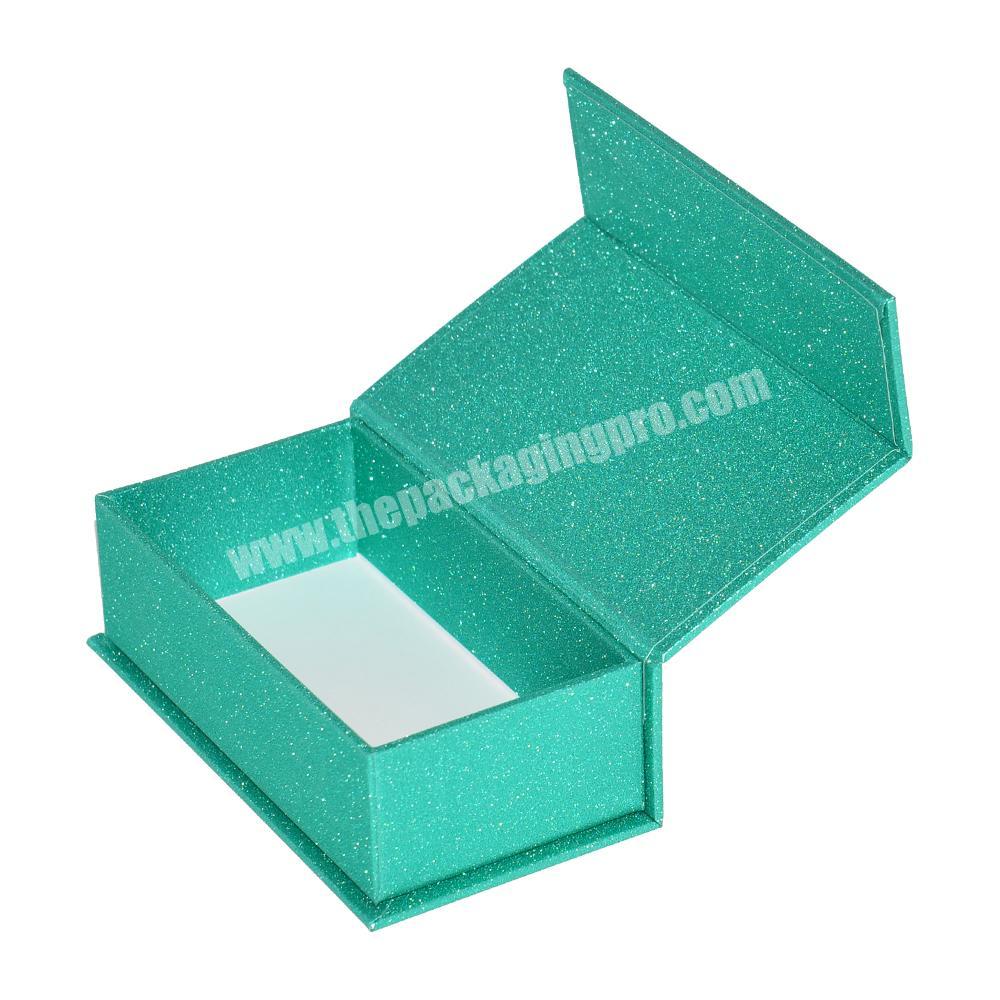 custom color glitter paper book shape box for cosmetics packaging