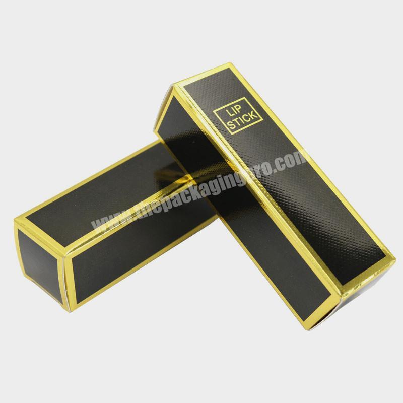 Custom color logo printing coated paper packaging lipstick lipgloss cosmetics paper box