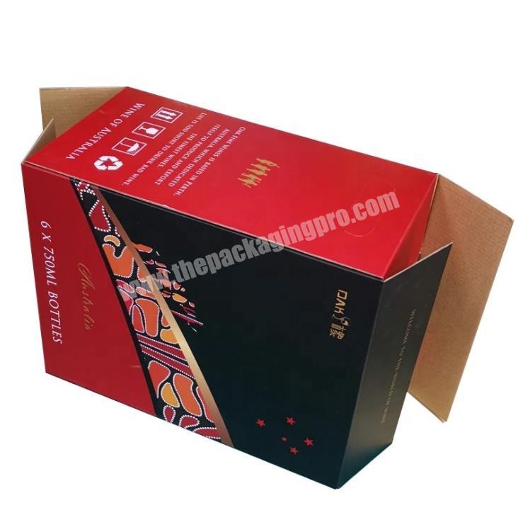 Custom color printing 12 pack bottle beer carton boxes corrugated wine packaging box for sale
