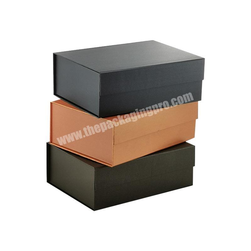 Custom color sturdy luxury folding type magnetic closure paper shoe boxes
