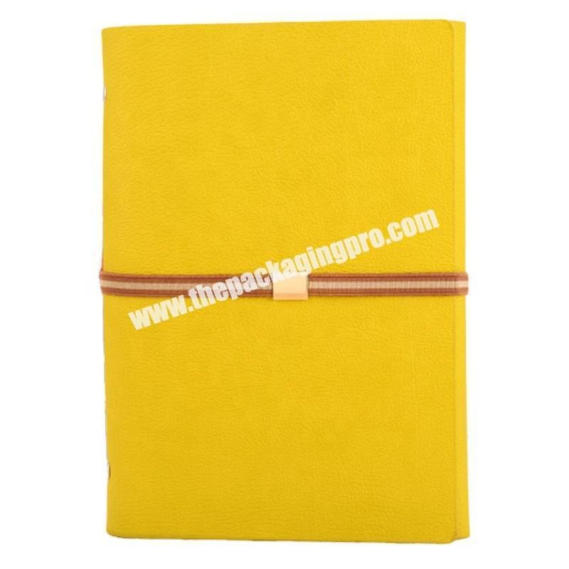 Custom Colorful Cute Mini Loose Leaf Binding Business Academic Diary Pen Loop Inner Pocket Agenda Planner PU Leather Notebook