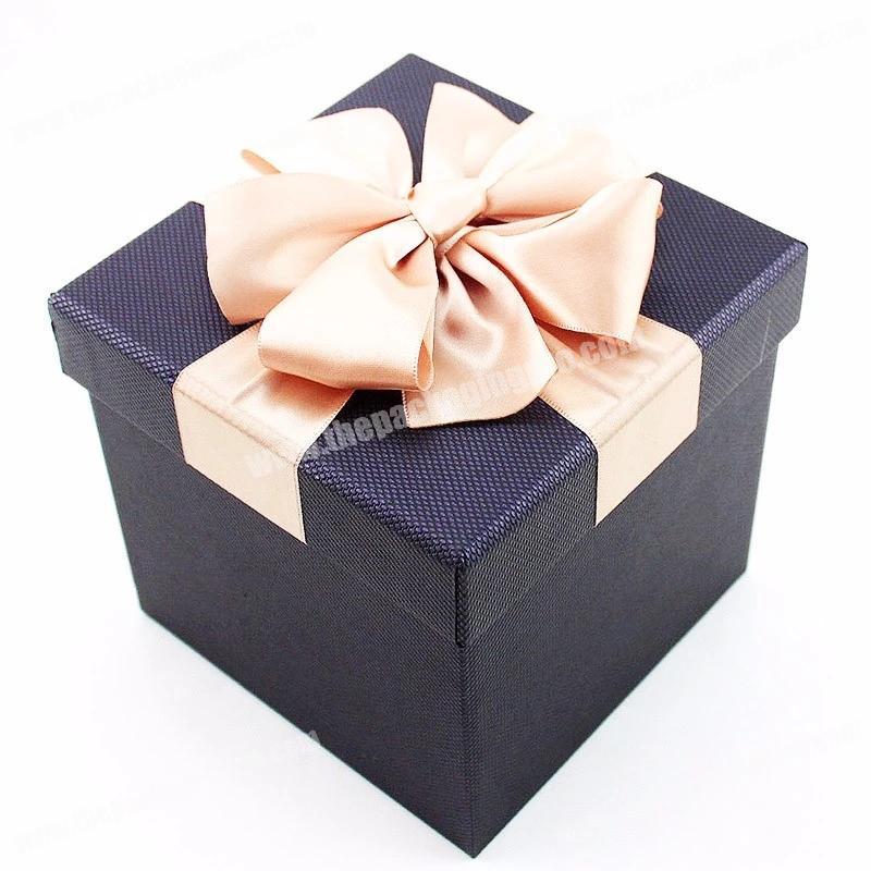 Custom colorful gold foil cardboard packaging wedding paper lid off gift packaging box
