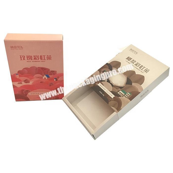 Custom colorful paper cardboard drawer packaging box for candy