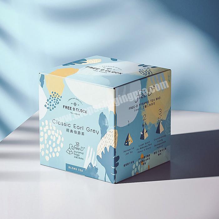 Custom Colorful Paper Folded Tea Packaging Box