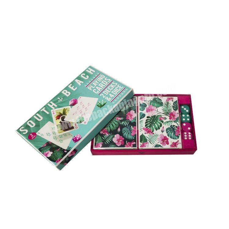 Custom colorful printing lid and base cardboard  packaging box for poker cardsflash cards