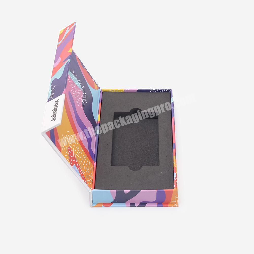Custom Colour Phone Case Electronics Paper Cardboard Magnetic Packing Box  with EVA Foam