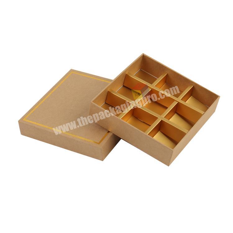 custom concise foil gold kraft paper brownie boxes packaging