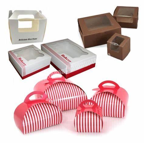 Custom Cookie Chocolate Cajas de Carton Clear Pvc Cake white Box