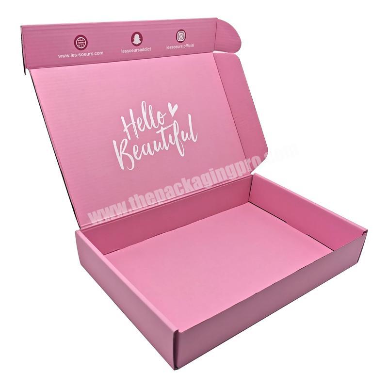Custom Corrugated Board Packaging Box Matt Pink Mailer Shipping Box