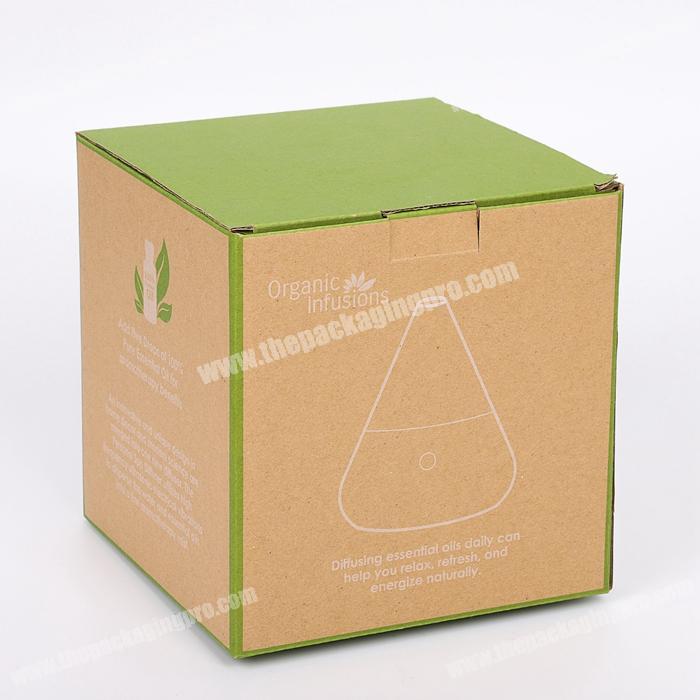 Custom Corrugated Cardboard Product Retail Packaging Locking Tab Tuck Top Essential Oil Diffuser Kraft Paper Packaging Box
