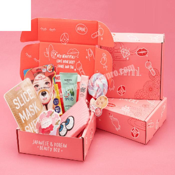 Custom Corrugated Paper Printed Pink Logo Mailer Box Shopping E-commerce  Shipping Mail Packing Boxes Clothing