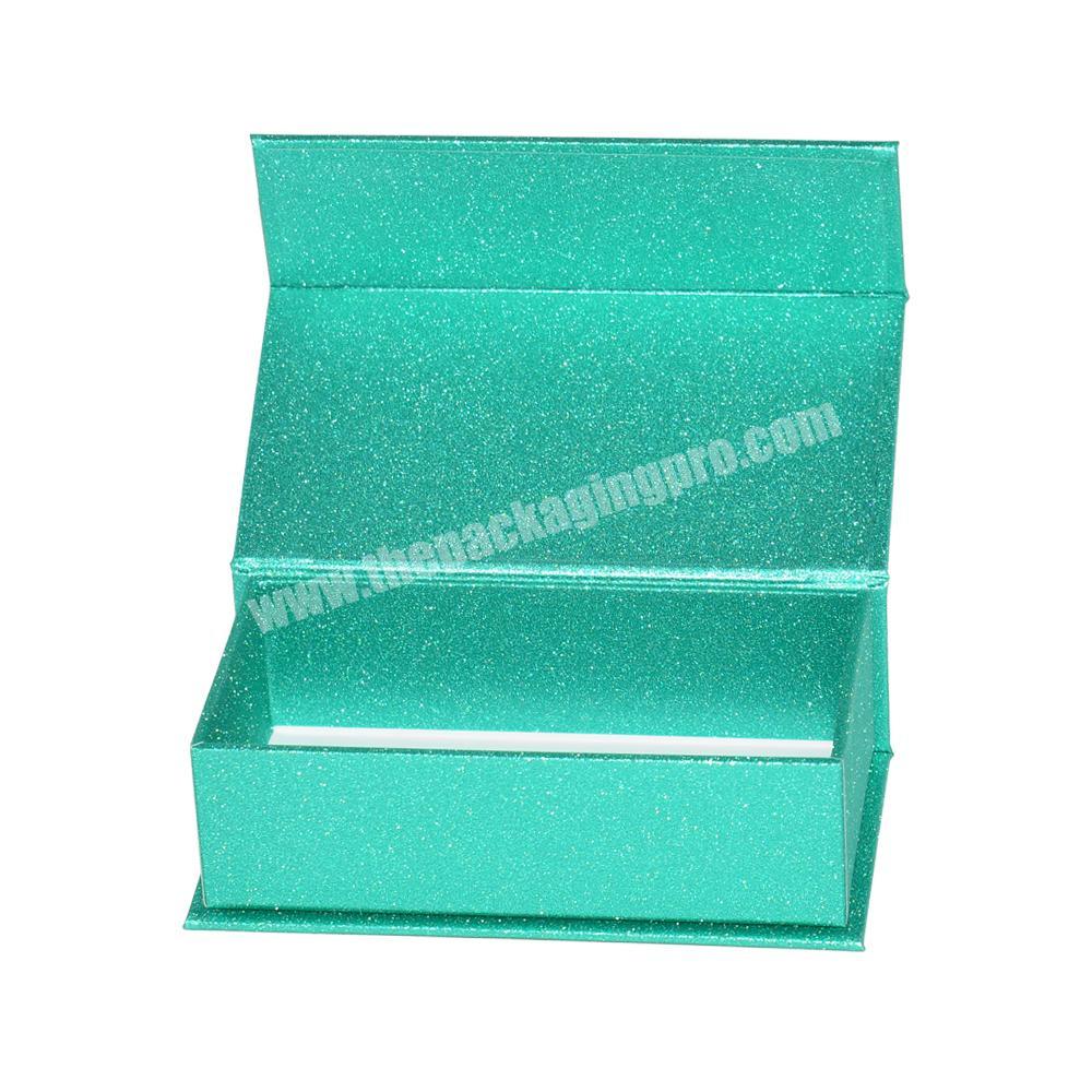 Custom Cosmetic Eyelash Book Shaped Gift Retailing Packaging Box With Glitter Paper Packaging