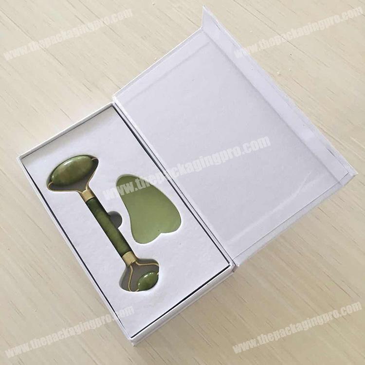 Custom cosmetic jade roller magnetic closure gift box with eva foam