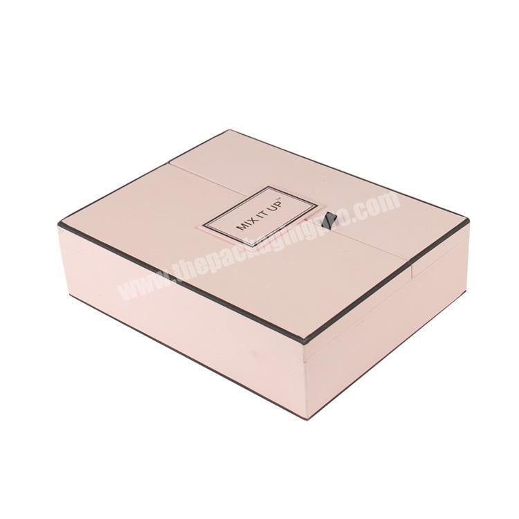 custom cosmetic pink magnetic gift nail packaging box