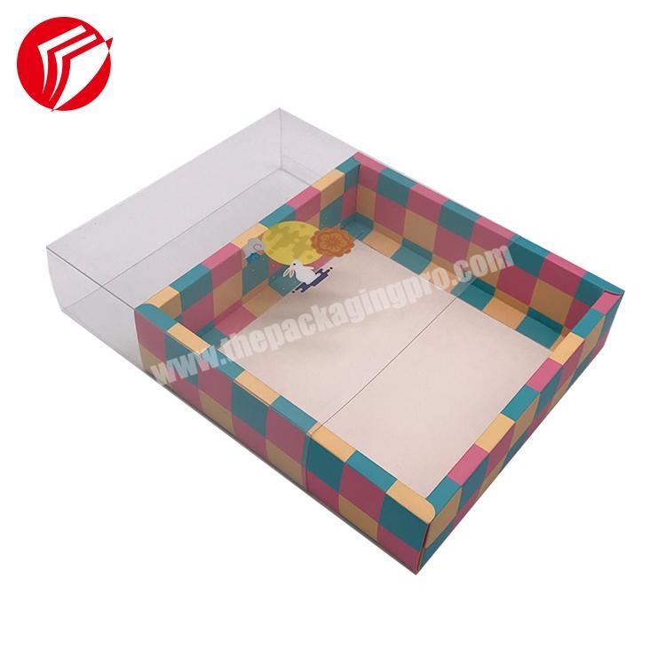 custom cosmetic set foldable paper packaging box with clear lid folding cardboard flat pack gift packaging boxes