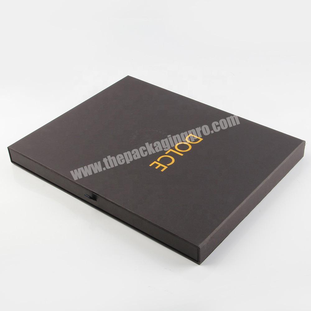 custom cost of black cufflink packaging gift paper drawer box for shirt