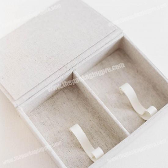 Custom cream-coloured binding cloth wedding photo album collection gift box