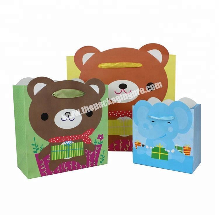Custom cute 3d cartoon paper bag for presents