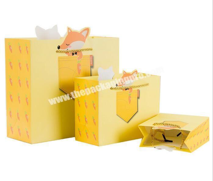 Custom cute carton design printed packaging favor paper bags manufacturers
