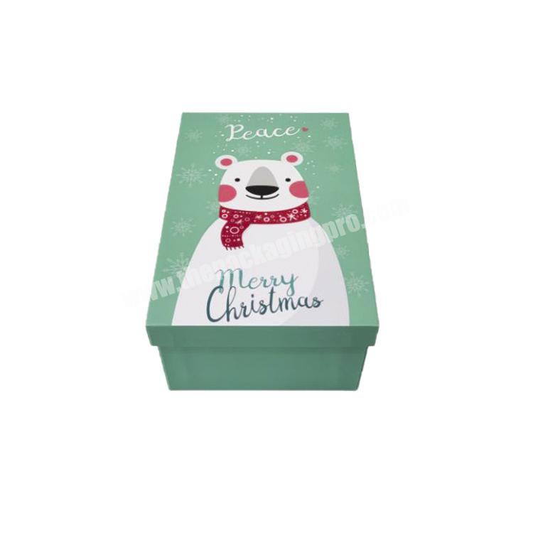 Custom cute design full color printed cardboard Christmas paper gift box with insert