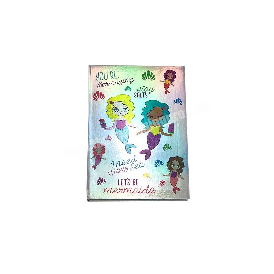 Custom Cute Printing Logo A5 Hologram Paper Hardcover Notebook For Kids