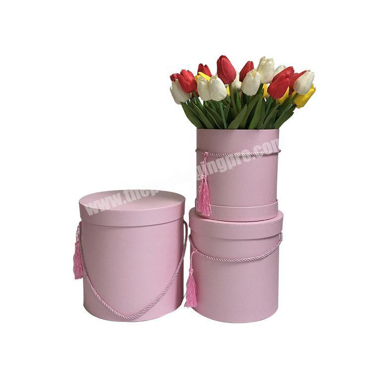 Supplier Custom Cylinder Packaging Box Elegant Round Flower Boxes For Rose Packaging