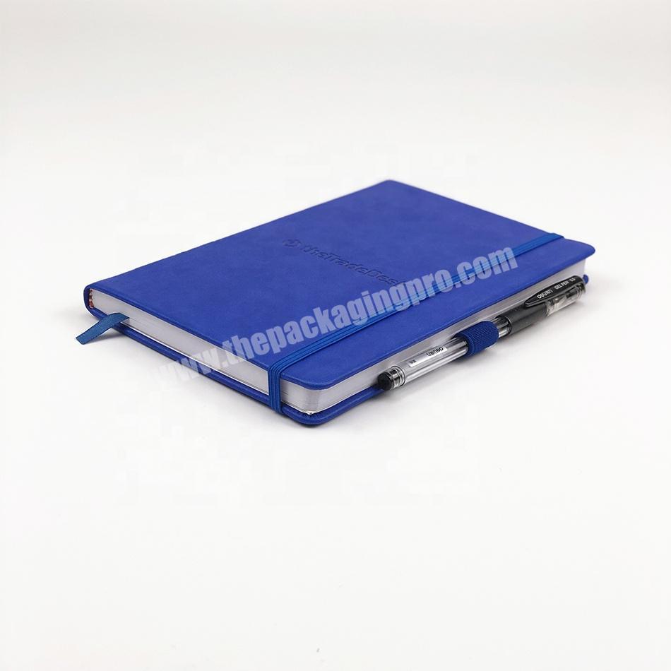 Manufacturer Custom Debossed Logo Elastic Band Closure A5 PU Hardcover Writing Notebook
