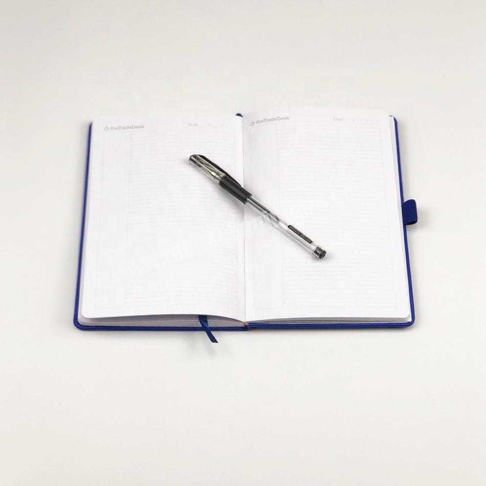 Factory Custom Debossed Logo Elastic Band Closure A5 PU Hardcover Writing Notebook