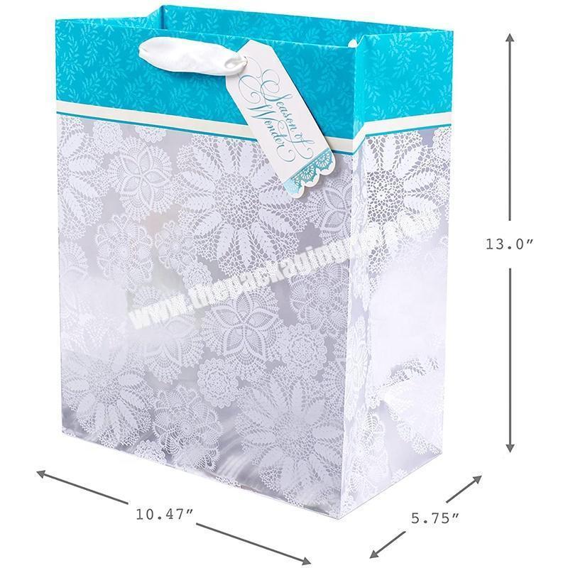 Custom Deign Christmas Gift Paper Bag With Hot Stamp Logo