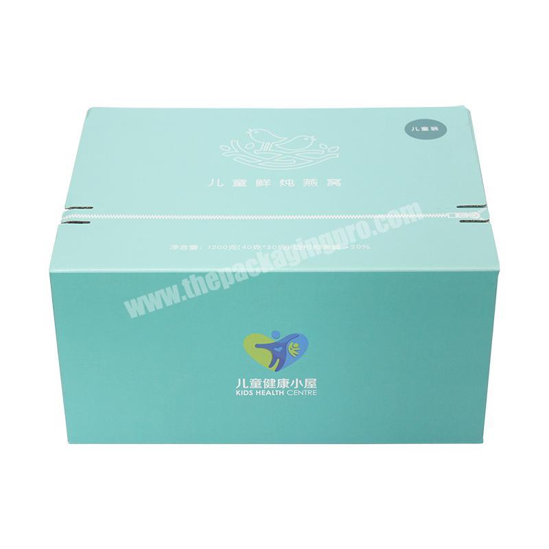 Custom Deluxe Blue Paper Easy Tear Strip Zipper Box for Shipping Packaging