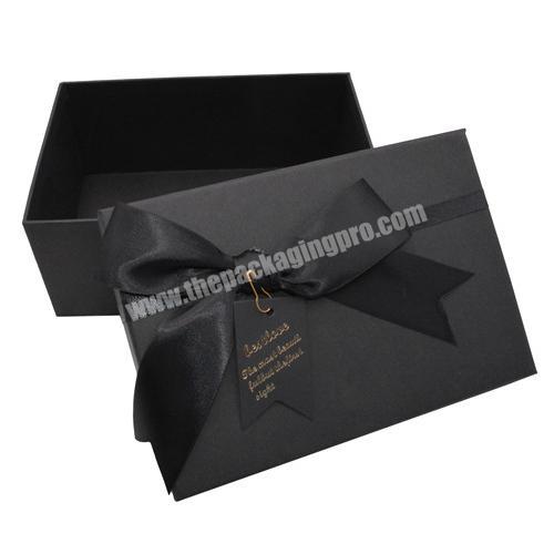 Custom Design Black Box High-end Custom Black Matte Personalized Postage Packiging Box Best Man Gift Box for Ties Belts Bracelet