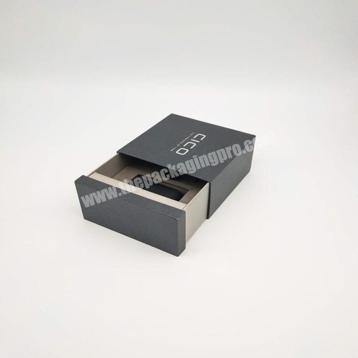Custom Design Black Cardboard Paper Watch Box With Drawer .