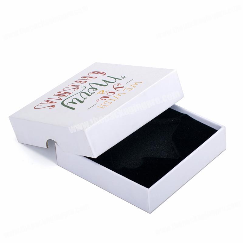 Custom design christmas rigid hat packaging gift box with foam