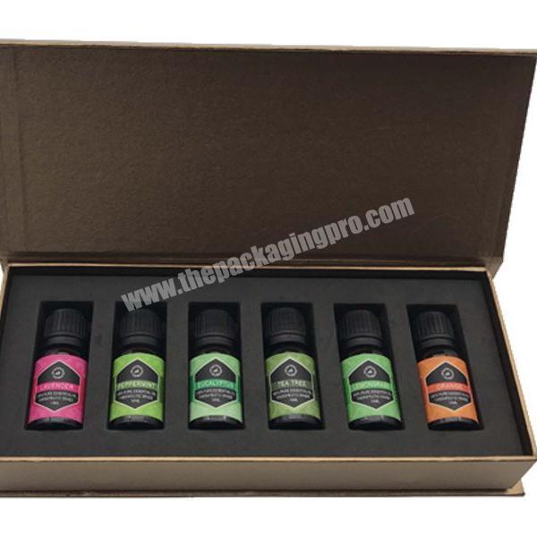 Custom Design Cosmetic Packaging Flip Open Magnetic Closure Essential Oil Paper Gift Box With Foam Insert