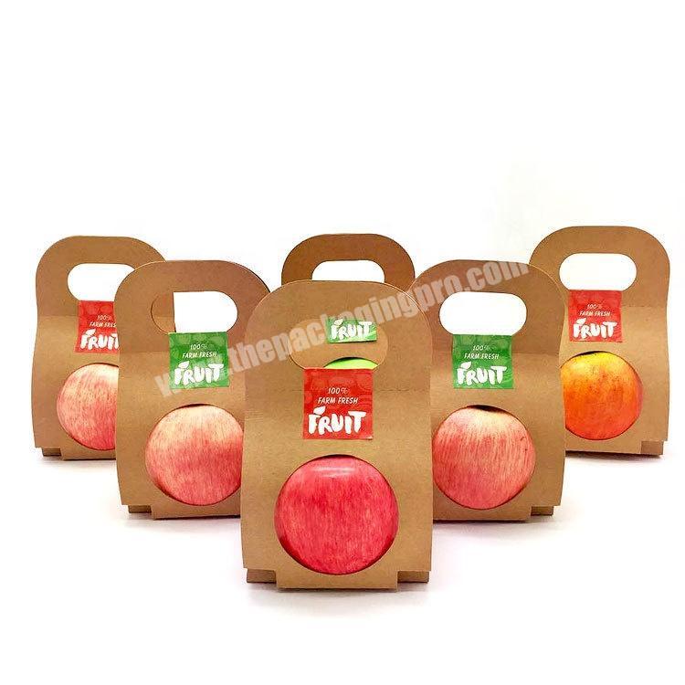 Custom design eco fruit apple take away kraft paper packaging