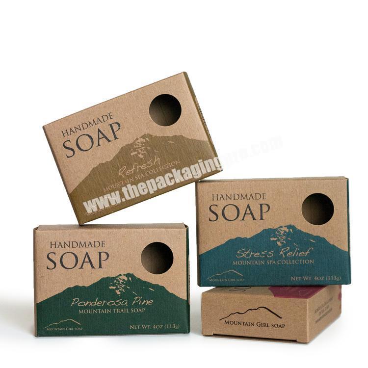 Custom design fancy kraft paper soap package box