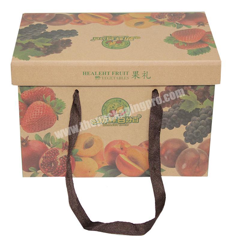 Custom design gift cardboard carton kraft packaging fruit paper box for fruit and vegetable