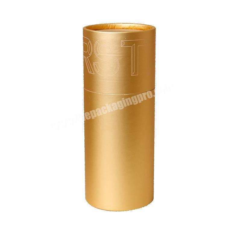 Custom design gold paper cardboard cylinder gift packaging paper tube box