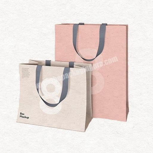 Custom design high quality kraft paper package bag for gift apparel cosmetic