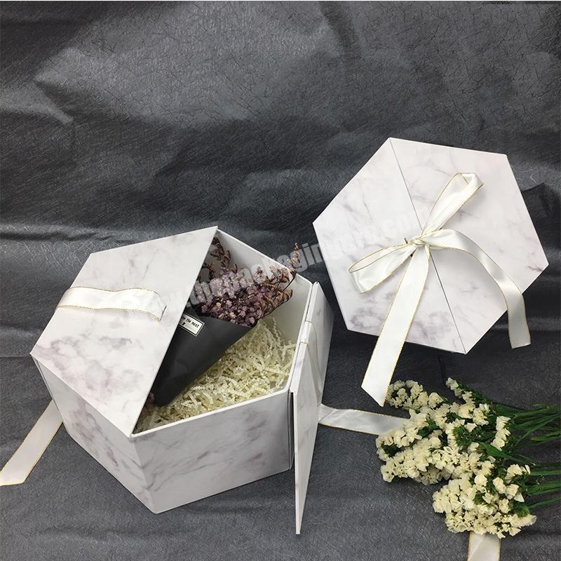 Custom design High Quality Luxury Hexagonal cardboard paper hexagon shaped gift packaging boxes