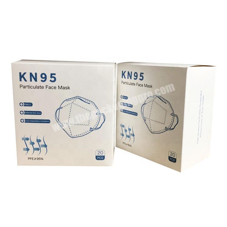 Custom design KN95 face mask packaging white card paper box