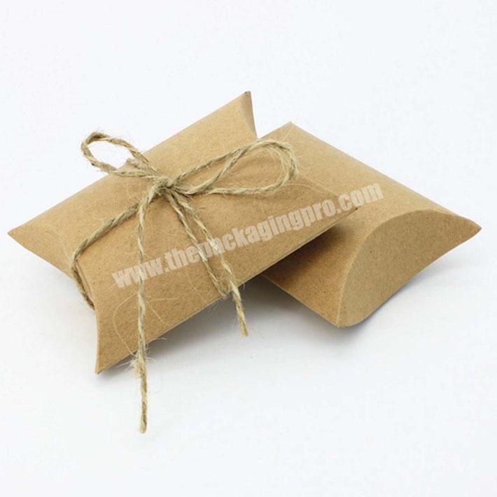 Custom design kraft paper pillow box for candy packaging