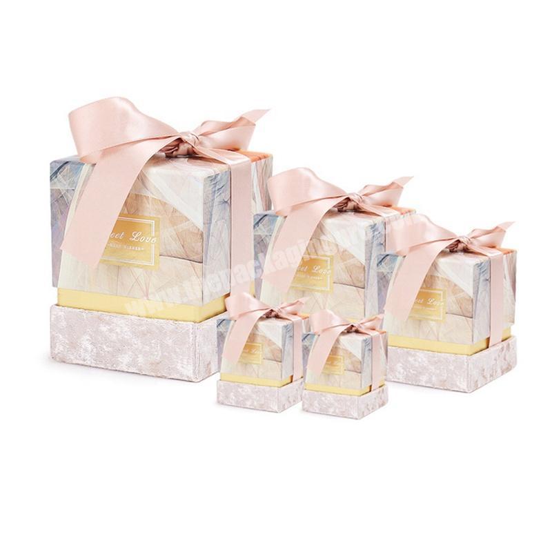 Custom Design Luxury Cardboard Paper Two Piece Rigid 50Ml 100Ml Perfume Box Packaging Fragrance Gift Box  With Ribbon