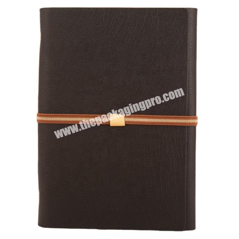Custom Design Multicolor Black Red Elastic Band Closure Journal PU Leather Soft Cover Notebook Business Agenda Planner Notebook