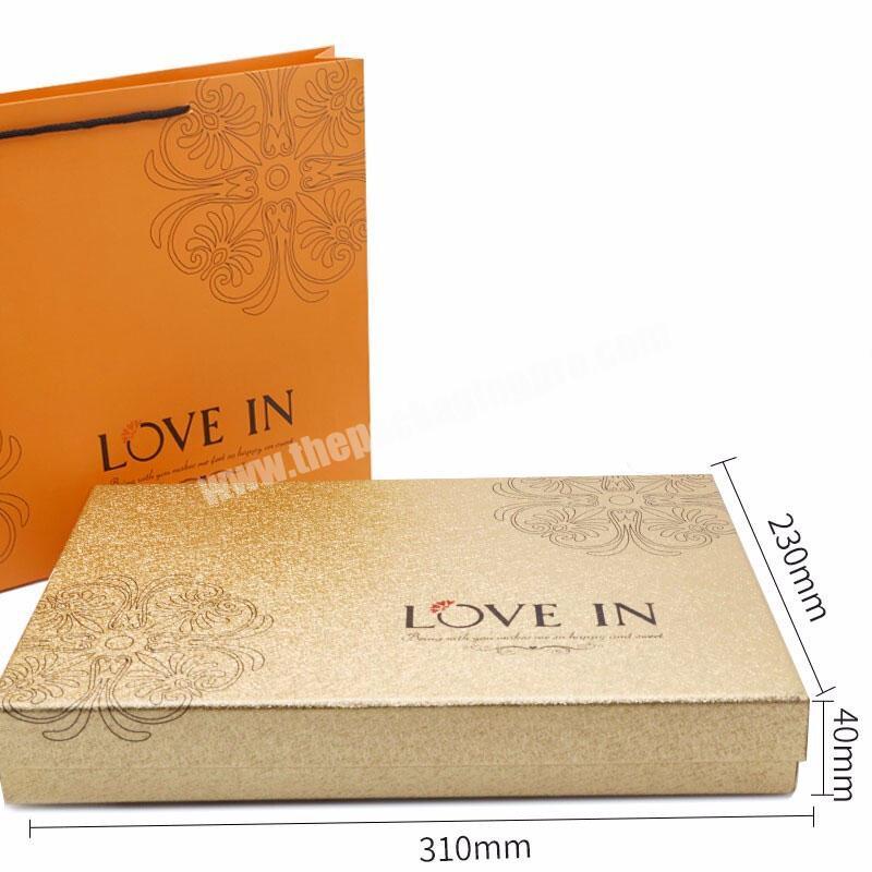 Custom Design Packaging Gold Paper Boxes Sweet Gift Box With Golden Plastic Instert