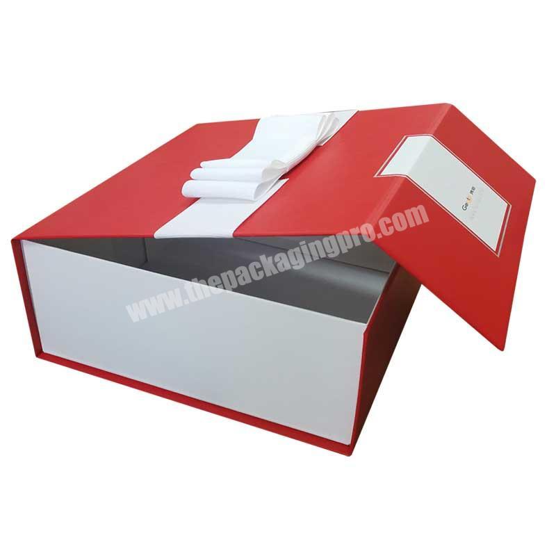 Custom design paperboard magnetic lock front flip top magnet gift box