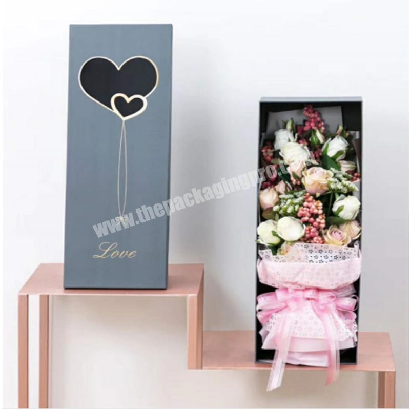 Custom Design Printed Cardboard Paper rectangle Flower Packing Box for Flowers box