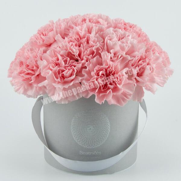 Custom design printed cardboard paper round hat flower packaging box wholesale for flowers