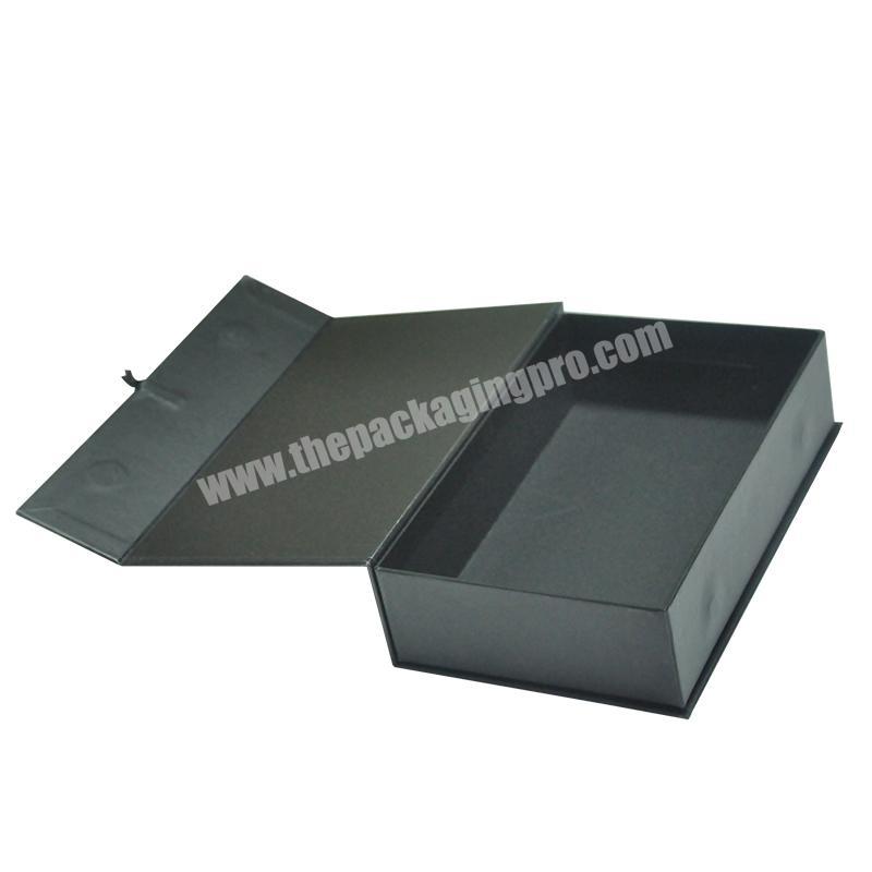 Custom Design Rectangle Luxury Cardboard Black Magnetic Gift Box With Magnet